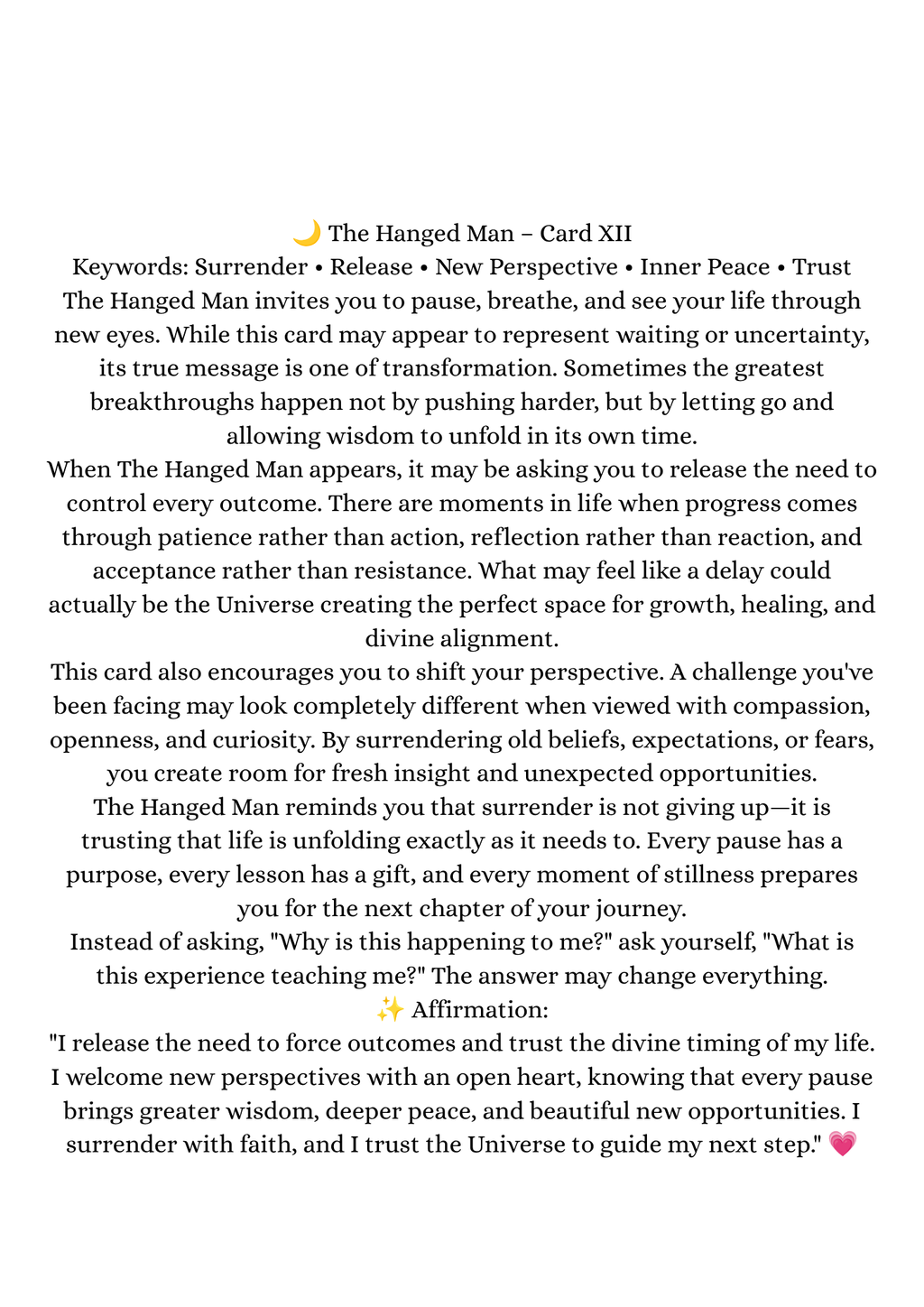 The Hanged Man Tarot Card-10
