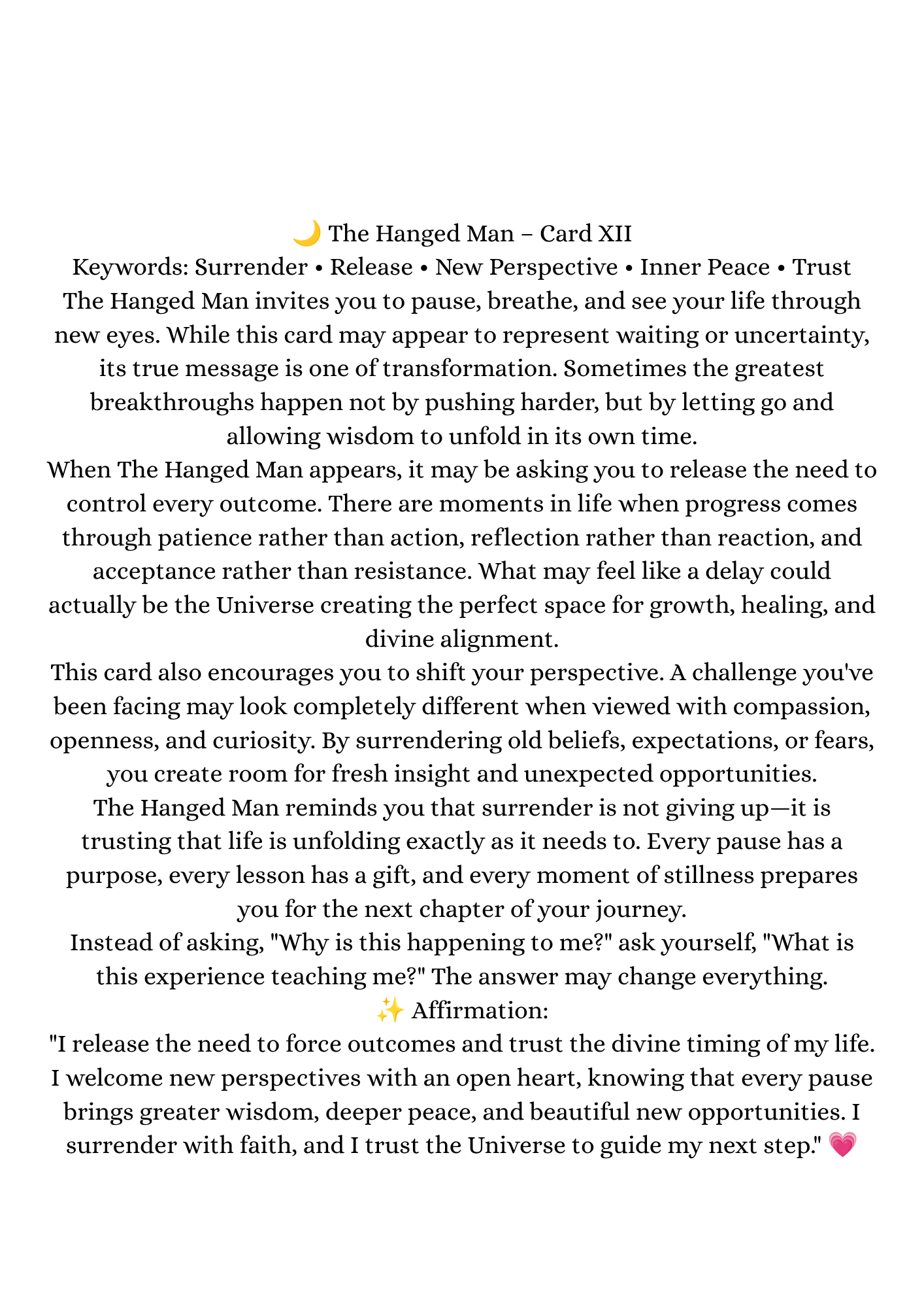 The Hanged Man Tarot Card-10