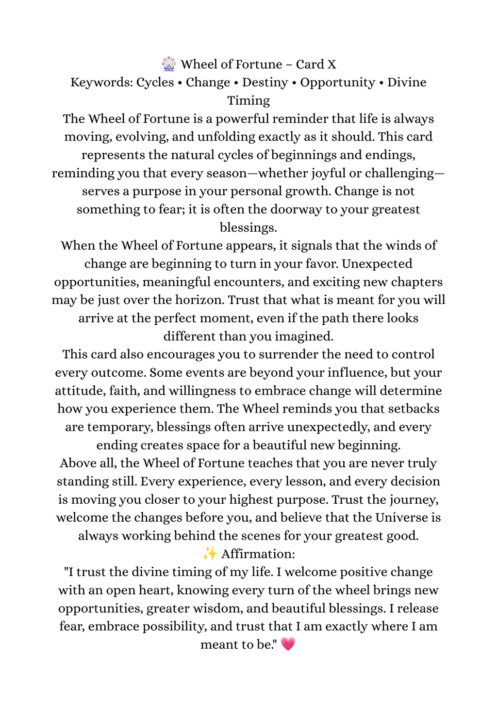 The Wheel of Fortune Tarot Card-8